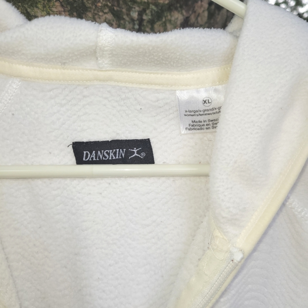 Jacket, white Danskin Activewear sz. XL, zipper jacket 2 pockets - Picture 2 of 5